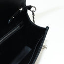 PRADA Chain Sequin Shoulder Bag Leather Black Silver Auth 165358-22