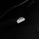 PRADA Chain Sequin Shoulder Bag Leather Black Silver Auth 165358-11