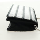 PRADA Chain Sequin Shoulder Bag Leather Black Silver Auth 165358-4