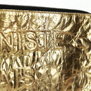 CHANEL Clutch Bag Leather Gold CC Auth 165360M-19