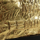 CHANEL Clutch Bag Leather Gold CC Auth 165360M-20