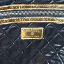 CHANEL Clutch Bag Leather Gold CC Auth 165360M-22