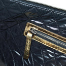 CHANEL Clutch Bag Leather Gold CC Auth 165360M-26