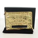 CHANEL Clutch Bag Leather Gold CC Auth 165360M-12