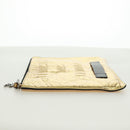 CHANEL Clutch Bag Leather Gold CC Auth 165360M-3