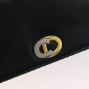 Christian Dior Shoulder Bag Calf Skin Black Gold Auth 165366-14