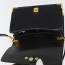 Christian Dior Shoulder Bag Calf Skin Black Gold Auth 165366-15