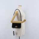 Christian Dior Shoulder Bag Calf Skin Black Gold Auth 165366-23