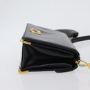 Christian Dior Shoulder Bag Calf Skin Black Gold Auth 165366-4