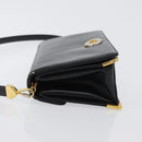 Christian Dior Shoulder Bag Calf Skin Black Gold Auth 165366-5