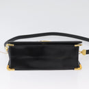 Christian Dior Shoulder Bag Calf Skin Black Gold Auth 165366-9