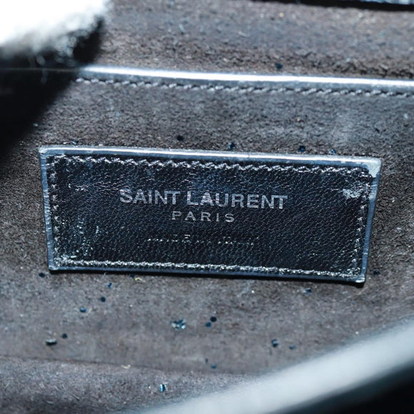SAINT LAURENT Sunset Medium Cassandra Glitter Cassandra Bag Leather Auth 165369