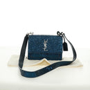 SAINT LAURENT Sunset Medium Cassandra Glitter Cassandra Bag Leather Auth 165369-12