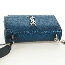 SAINT LAURENT Sunset Medium Cassandra Glitter Cassandra Bag Leather Auth 165369-6