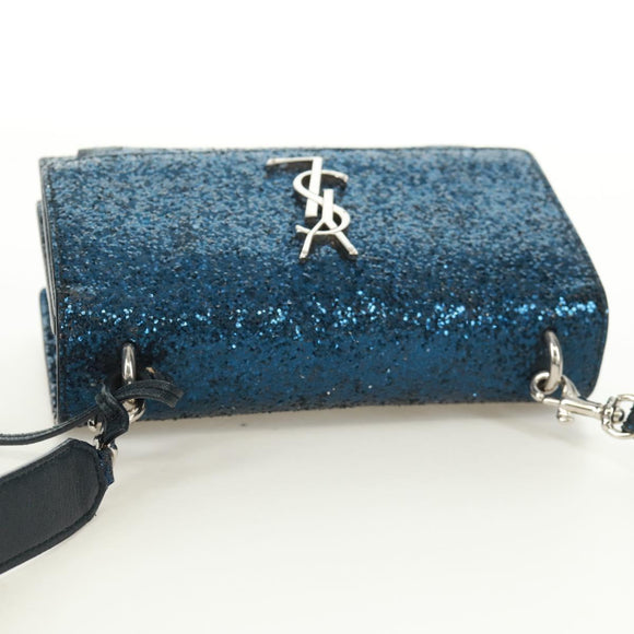 SAINT LAURENT Sunset Medium Cassandra Glitter Cassandra Bag Leather Auth 165369