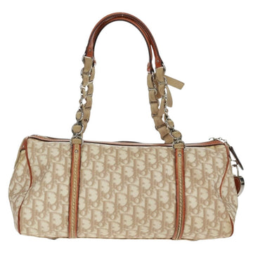 Christian Dior Trotter Canvas Romantic Bag PVC Beige Silver Auth 165370SAV - 0
