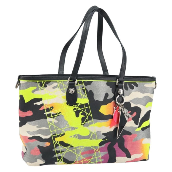 Christian Dior Anselmurail Tote Bag Canvas Multicolor Silver Auth 165371M