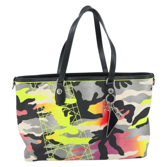 Christian Dior Anselmurail Tote Bag Canvas Multicolor Silver Auth 165371M