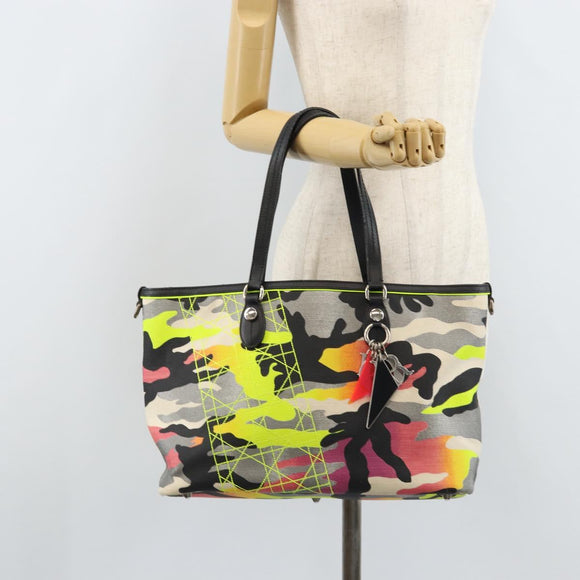 Christian Dior Anselmurail Tote Bag Canvas Multicolor Silver Auth 165371M