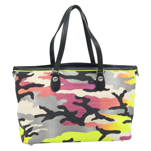 Christian Dior Anselmurail Tote Bag Canvas Multicolor Silver Auth 165371M