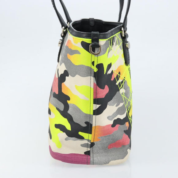 Christian Dior Anselmurail Tote Bag Canvas Multicolor Silver Auth 165371M