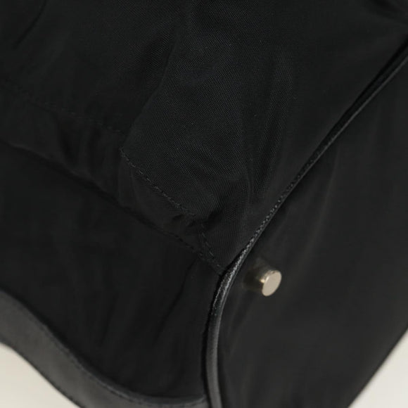 PRADA Shoulder Bag Nylon Black Gold Auth 165372V