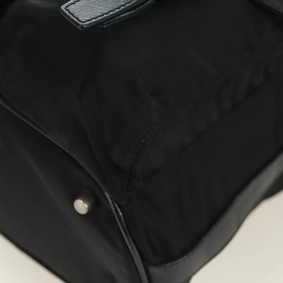 PRADA Shoulder Bag Nylon Black Gold Auth 165372V