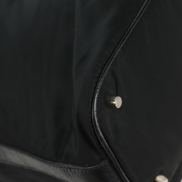 PRADA Shoulder Bag Nylon Black Gold Auth 165372V