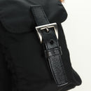 PRADA Shoulder Bag Nylon Black Gold Auth 165372V-20