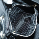PRADA Shoulder Bag Nylon Black Gold Auth 165372V-28