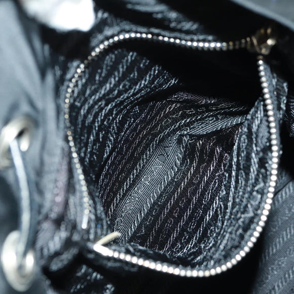 PRADA Shoulder Bag Nylon Black Gold Auth 165372V