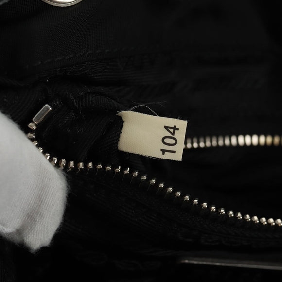 PRADA Shoulder Bag Nylon Black Gold Auth 165372V