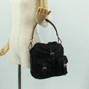 PRADA Shoulder Bag Nylon Black Gold Auth 165372V-29