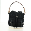 PRADA Shoulder Bag Nylon Black Gold Auth 165372V-12