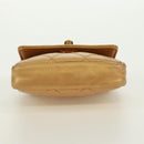 CHANEL Mini Matelasse 10 Chain Handle Pouch Lamb Skin Gold CC Auth 165375V-5