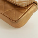 CHANEL Mini Matelasse 10 Chain Handle Pouch Lamb Skin Gold CC Auth 165375V-16