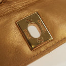 CHANEL Mini Matelasse 10 Chain Handle Pouch Lamb Skin Gold CC Auth 165375V-20