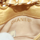 CHANEL Mini Matelasse 10 Chain Handle Pouch Lamb Skin Gold CC Auth 165375V-21