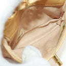 CHANEL Mini Matelasse 10 Chain Handle Pouch Lamb Skin Gold CC Auth 165375V-10