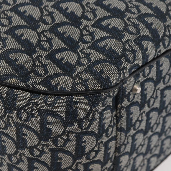 Christian Dior Trotter Canvas Hand Bag Navy Silver Auth 165376