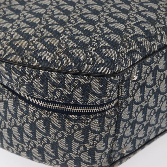 Christian Dior Trotter Canvas Hand Bag Navy Silver Auth 165376