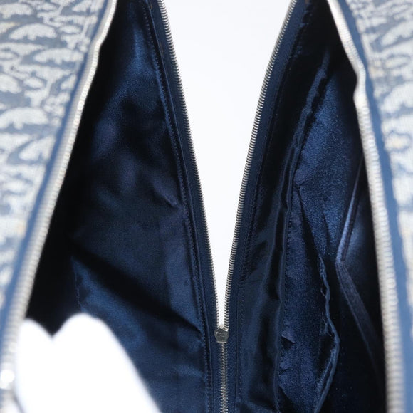 Christian Dior Trotter Canvas Hand Bag Navy Silver Auth 165376