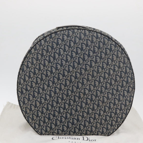 Christian Dior Trotter Canvas Hand Bag Navy Silver Auth 165376