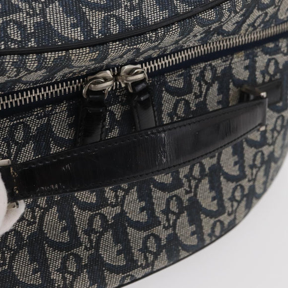Christian Dior Trotter Canvas Hand Bag Navy Silver Auth 165376