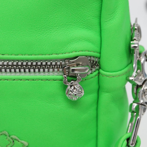 Chrome Hearts Takamini Shoulder Bag Leather Green Silver Auth 165377SM