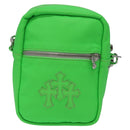 Chrome Hearts Takamini Shoulder Bag Leather Green Silver Auth 165377SM-13