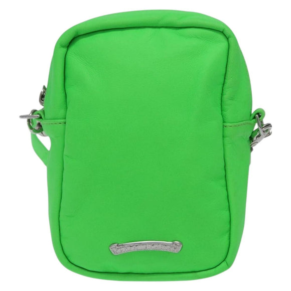 Chrome Hearts Takamini Shoulder Bag Leather Green Silver Auth 165377SM