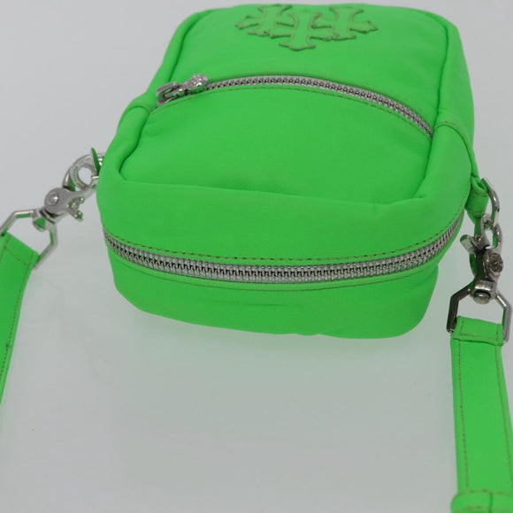 Chrome Hearts Takamini Shoulder Bag Leather Green Silver Auth 165377SM