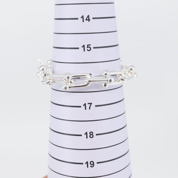 TIFFANY&Co. Hardware Large Link Bracelet Ag925 Silver Auth 165380SM
