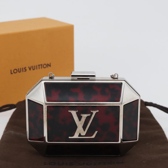 LOUIS VUITTON Chain Shoulder Bag metal Red LV Auth 165383SAM